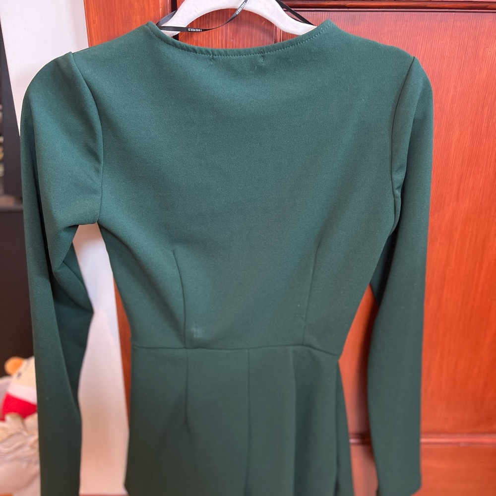 Romper dress in dark green